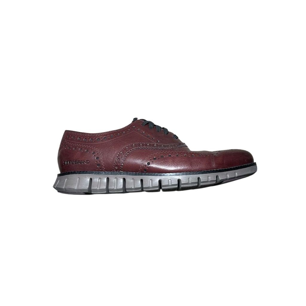 SAOLA Scarpe Oxford Cole Haan da uomo Zerogrand a coda di rondine bordeaux taglia 9 5 M