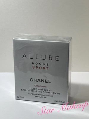 Allure Homme Sport Cologne 20ml X 3 Travel Size Spray NIB SEALED
