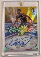 Drake Powell Gold ROOKIE AUTO /50 Future Stars NBA Topps Chrome 2025 Nets