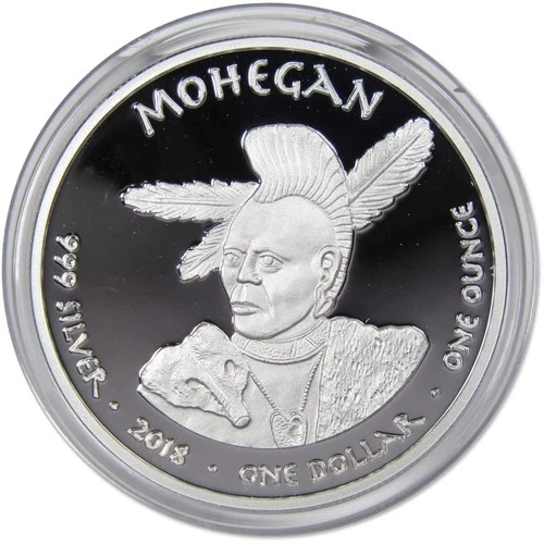 2018 Native American Jamul Mohegan Sperm Whale 1 oz .999 Fine Silver $1 Proof