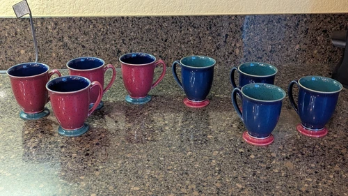 Denby Harlequin Coffee Mugs 8 Count