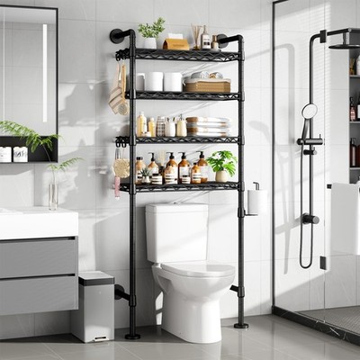 K3 Wall Mounted 4-Tier Over the Toilet Storage，Metal Above Toilet Storage wit...