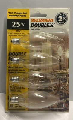 SYLVANIA LIGHTING  25W B10 Dbl Life Bulb (4 Pack), Clear