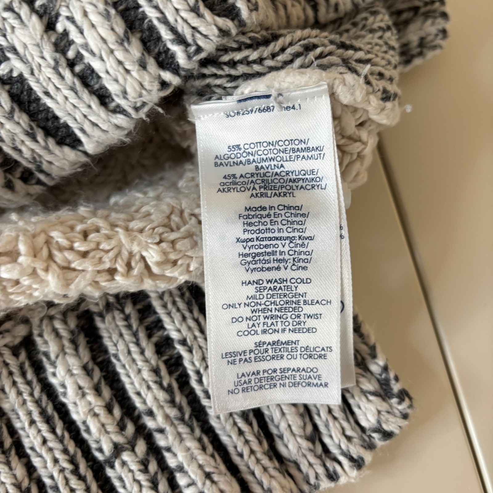 Chaps 3D Knit Patchwork Chunky Sweater - image 5