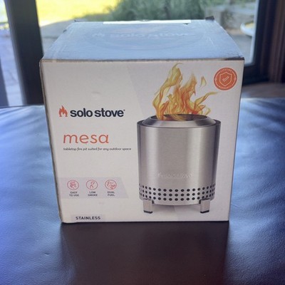 Solo Stove Silver Stainless Steel Outdoor Mesa Tabletop Fire Pit (6539) Open Box