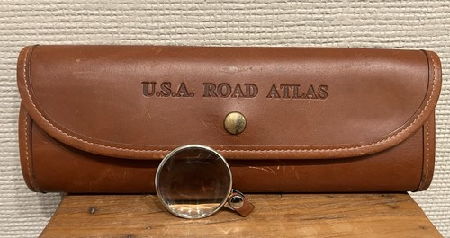 Bellatoff Cowhide Leather USA Road Atlas Map Travel Case