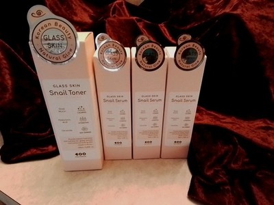  DEARBOO K-Beauty Glass Skin - Snail Toner & 3 MSnail Serum Set ,Expiration 2028