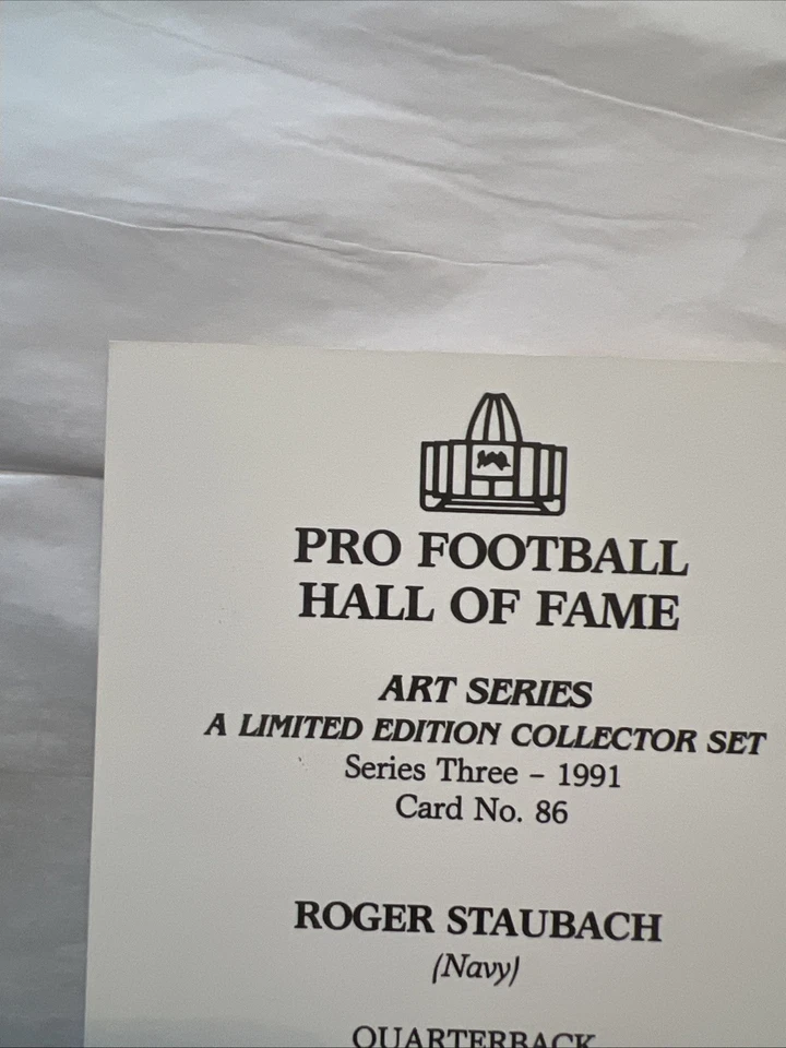 Roger Staubach Signed Card Pro Football Hall of Fame Art Series Dallas Cowboys - Image 4 of 4