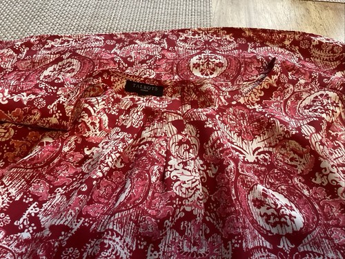 Talbots Top Womens Size 14 Red White Floral Pleated Blouse Sleeveless Pullover - Picture 6 of 7