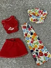Vintage Growing Up Skipper Fashion #9022 Floral Vest Pants Red Skirt Tank VGUC