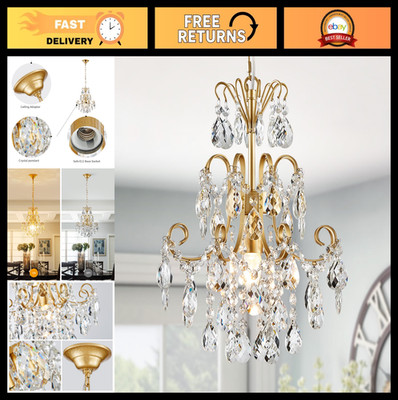 Elegant Crystal Chandelier Pendant Light Fixture for Bedroom, Kitchen, Hallway -