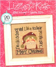 Lizzie Kate OLD SCHOOL - SANTA 2016 Cross Stitch Chart Leaflet w/ Buttons Xmas