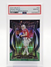 DRAKE MAYE 2024 SELECT CONCOURSE ROOKIE BLACK & GREEN SHOCK #27 PSA 10 Q0004
