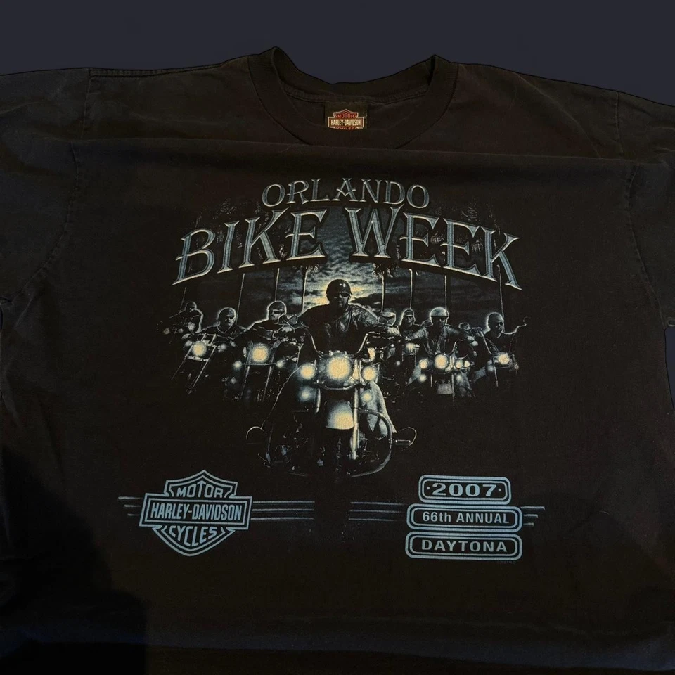 Черно-синяя футболка Harley Davidson Orlando Bike Week 2007 - Изображение 2 из 4