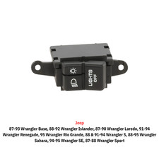 Headlight Switch For 1987-95 Jeep Wrangler Yj Dash Mount Blade Type