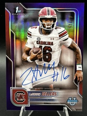 2025 Bowman Chrome U LaNorris Sellers 1st True Purple Auto  /75 GRADEABLE  