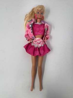 Vintage Paint n Dazzle Barbie Doll 1993 Blonde Hair Earrings Mattel