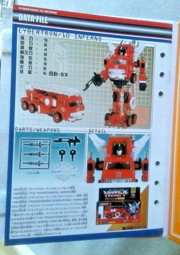 Takara Transformers Collection #8 INFERNO G1 Reissue 2003 New! MINT, Sealed! - Picture 9 of 11