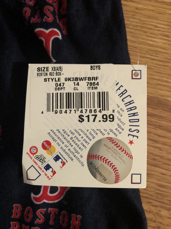 MLB Boston Red Sox Boy's Logo Lounge Pajama Pants Size XSmall 4/5 - Image 3 of 4