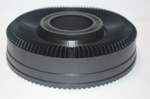 Vtg Lot 4 Round Slide Trays/Carousels Made USA Dust Sleeves Black Hold 100 Slide - Picture 6 of 12