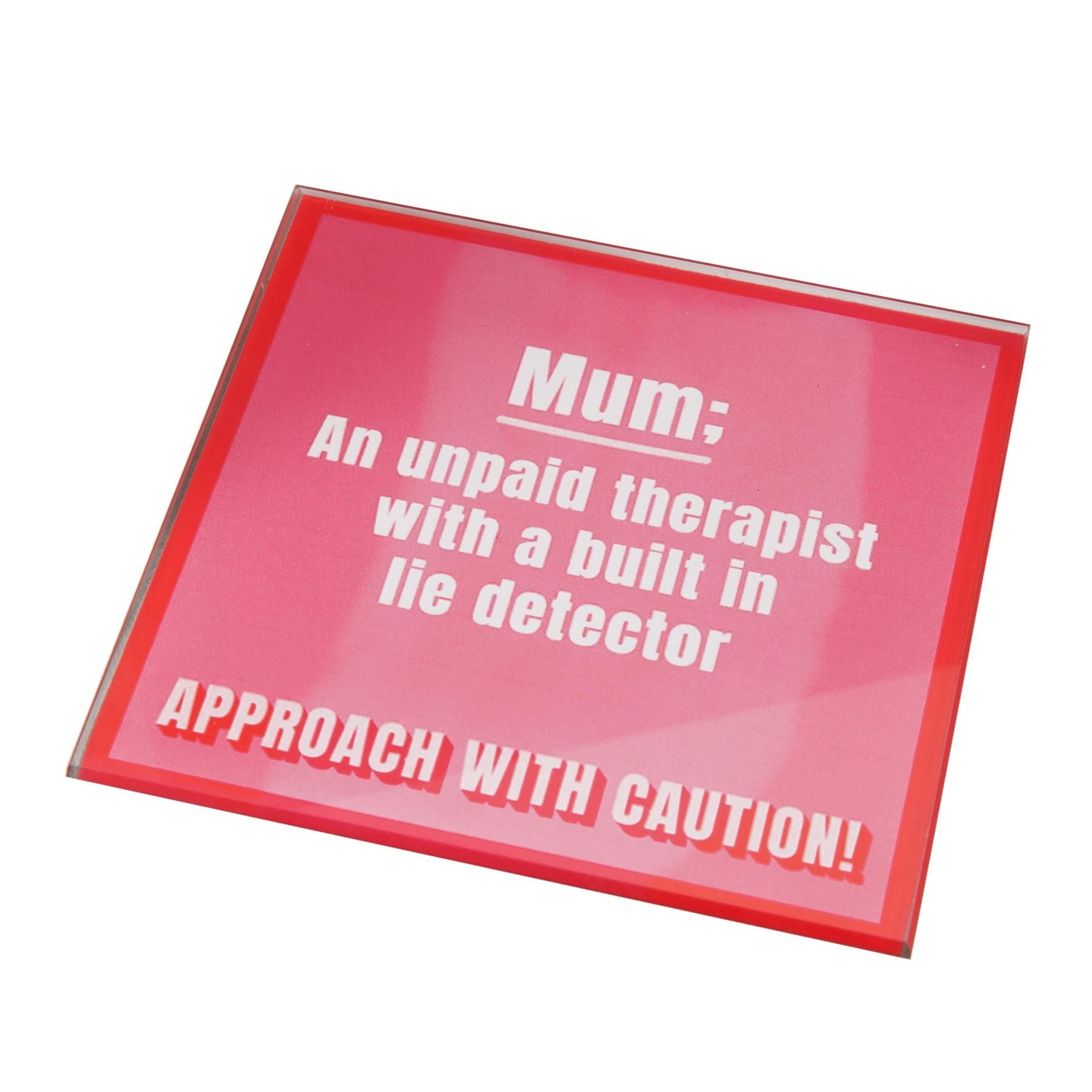 Novelty Drinks Coaster Fun Gift For Mum Unpaid Therapist Lie Detector Drink Mat