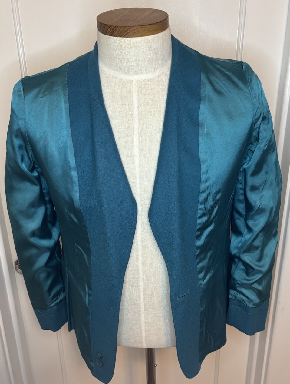 Vintage Pendleton Teal Green Solid Jacket Skirt S… - image 7