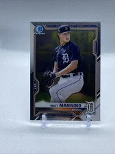 2021 Bowman Chrome Prospects Matt Manning - Card #BCP-111 - Detroit Tigers