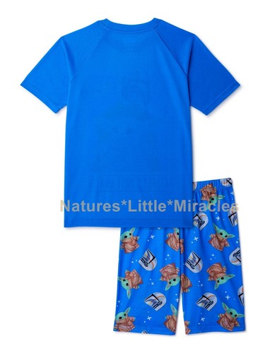 Baby Yoda Boys Pajamas Star Wars Mandalorian Shirt Shorts Summer Set Size 4 - 12 - Picture 3 of 3