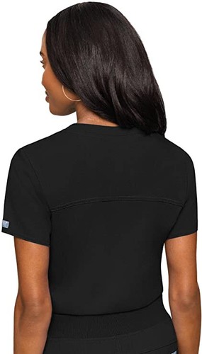 Med Couture Touch 7448 V-Neck Tuck In Scrub Top, NWT, Black, Medium - Picture 2 of 2