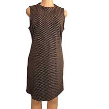 Chico’s Women's Brown and Black Geometric Sheath Dress 