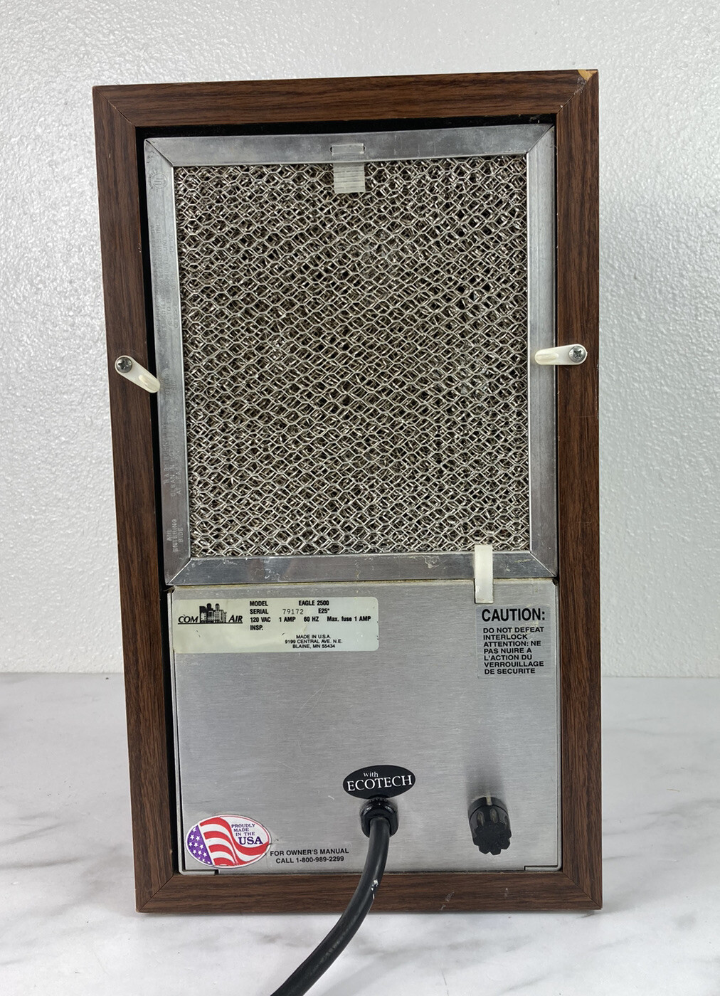 Ecoquest ComAir Vollara Eagle 2500 Ozone/Ion Air Purifier eBay