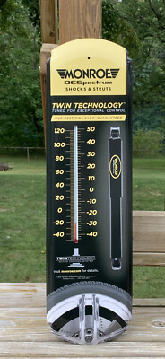 VTG MONROE Shocks Struts Automotive Advertising Dealer Shop Thermometer Sign 24 