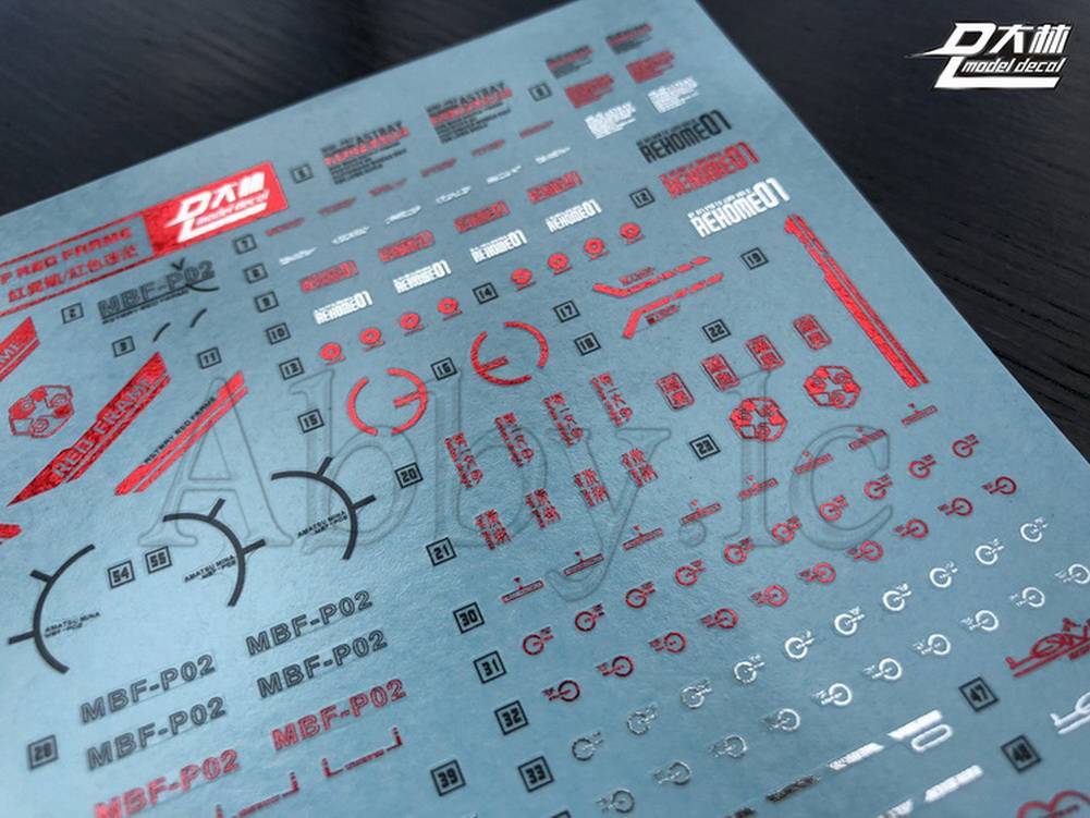 Mb F Racing Sticker for MG MB 1/100 Astray Red Frame D.L Bronzing Model Water Decal ...