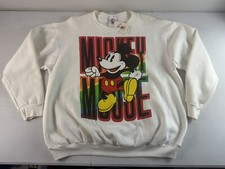 Vintage NWT Deadstock Disney Sweatshirt Sz L White Mickey  Co USA MADE