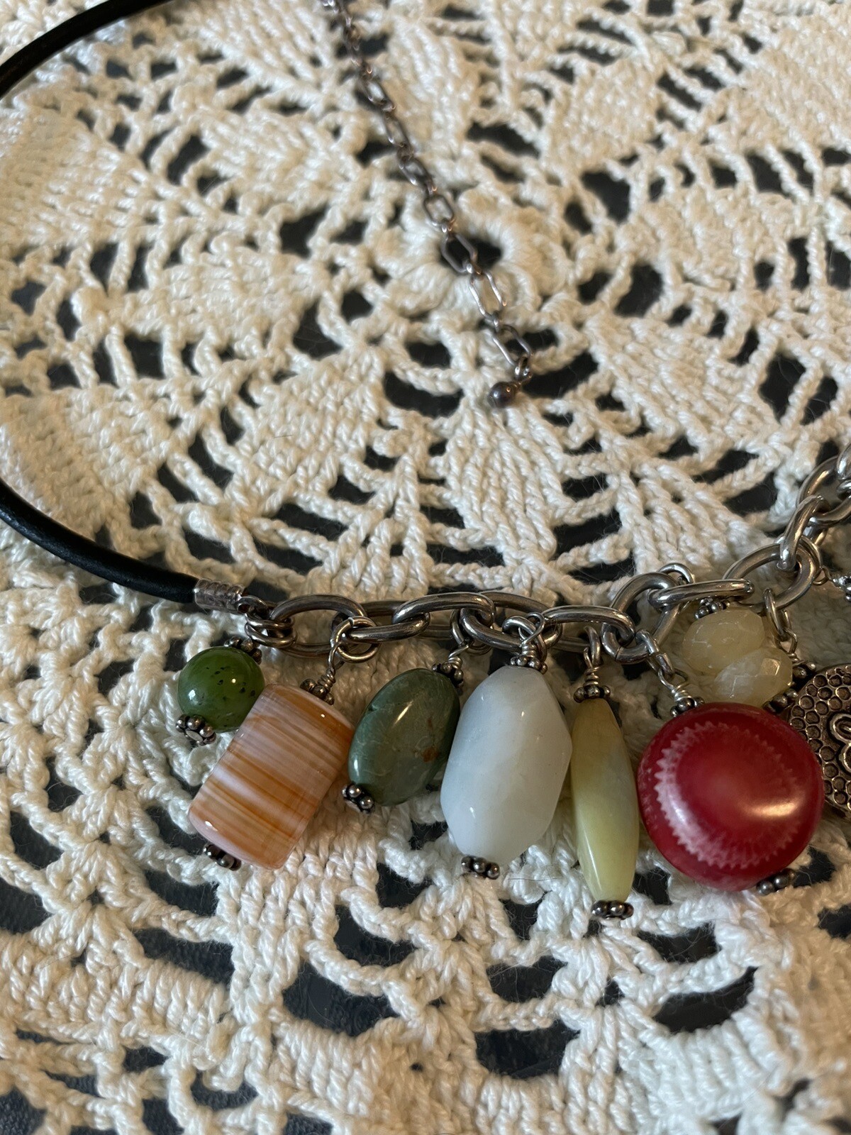 Multi Semi Precious Gemstone Adjustable Necklace - image 6