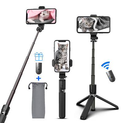 360° Selfie Stick Tripod w/Wireless Remote Bluetooth for iPhone 13 12 Pro Max 11