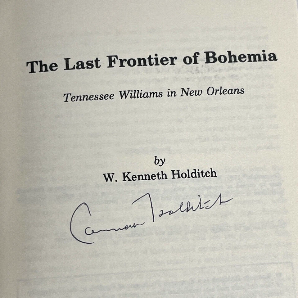 The Last Frontier Of Bohemia Softcover Tennessee Williams Holditch Signed 1987 Foto 2 de 4