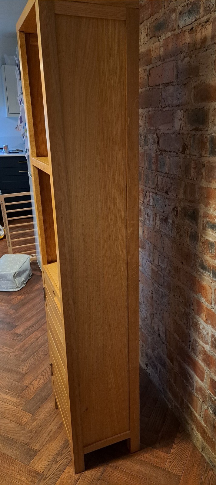 Dunelm Oak Slatted Bathroom Storage Tall Unit Wooden eBay