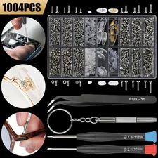 Eyeglass Screws Nut Nose Pads Screwdriver Watch Glasses Optical Repair Tool Kit