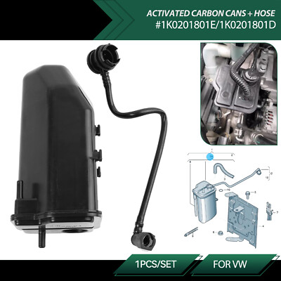 Aktivkohlebehälter Für VW Golf Audi SKODA SEAT Aktivkohlefilter & Schlauch Fit