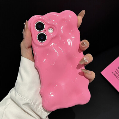 Glossy 3D Bubble Shockproof Case Anti Drop Cover for iPhone 16 15 14 13 Pro Max