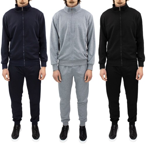 Tuta Uomo Invernale Felpata Slim Felpa Cappuccio e Pantalone da Ginnastica  | eBay