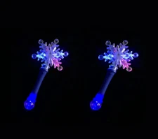 Snowflake Wand LED Flashing Light Up Magic Wand Snowflake Glow sticks 2 Pack