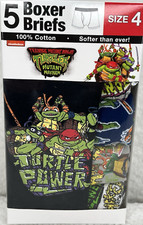 TMNT Boys Boxer Briefs 5-Pc SZ 4 Teenage Mutant Ninja Turtles 100 Cotton