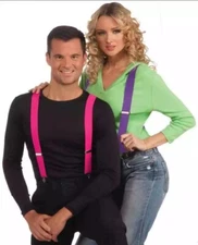 Neon Pink Suspenders - Forum Novelties, Costume Accessory, One-Size, Nerd, Fun