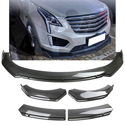 Front Bumper Lip Splitter Spoiler Carbon Fiber Style For Cadillac CTS ATS