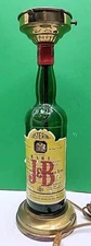 Vintage J & B Liquor Bottle Bar Table Lamp - Man Cave 
