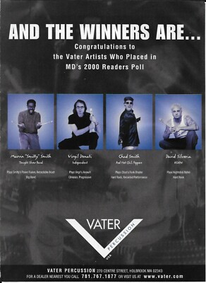 Vater Percussion - Smith / Donati / Chad Smith / David Silveria - 2001 Print Ad
