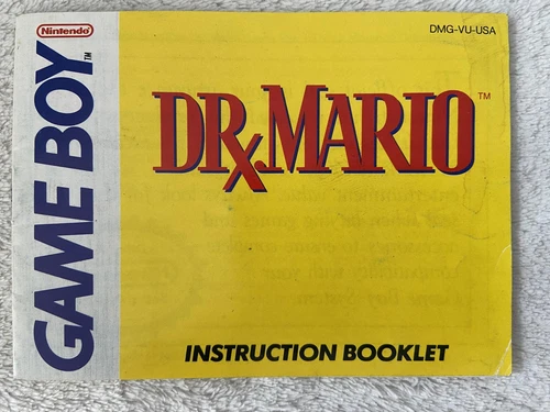 Dr. Mario Manual Booklet / Notice Manuel (Nintendo Game Boy /US)