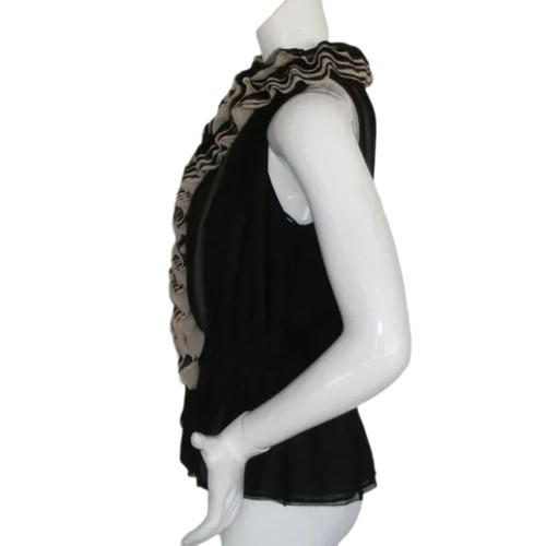 ROBERT RODRIGUEZ Top, S, Mesh, Ruffle Neck/Front, Sleeveless, Neiman Marcus - Picture 9 of 13